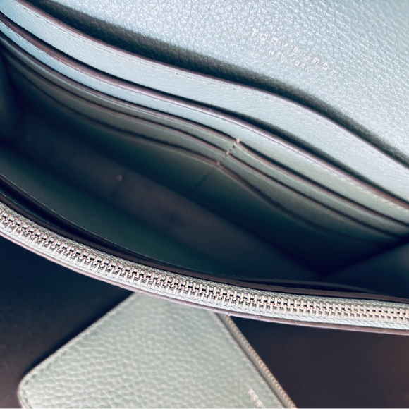 Tory Burch Thea Crossbody and Flat Wallet in Sage Green - Picture 8 of 11